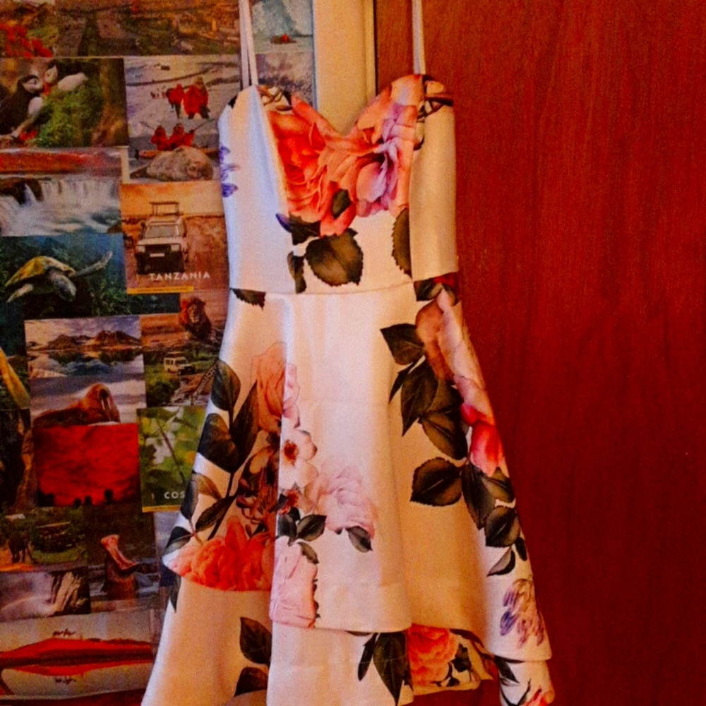 Strapless floral dress